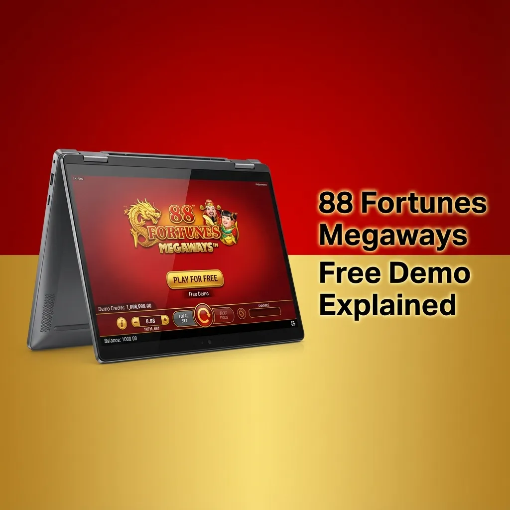 Screenshot of 88 Fortunes Megaways slot demo with Fu Bat jackpots and colorful reels on a casino website