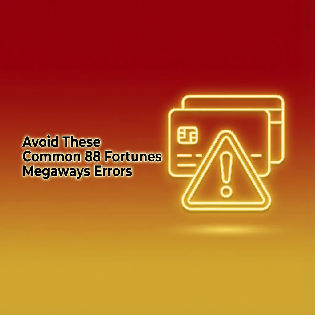 Infographic titled “Avoid These Common 88 Fortunes Megaways Errors” listing betting, rules, loss-chasing and autoplay mistakes