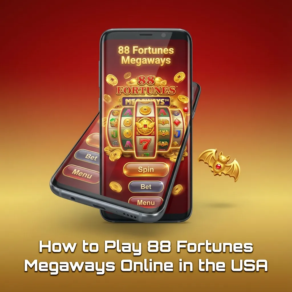 Guide graphic showing steps to start playing 88 Fortunes Megaways for real money at legal US online casinos