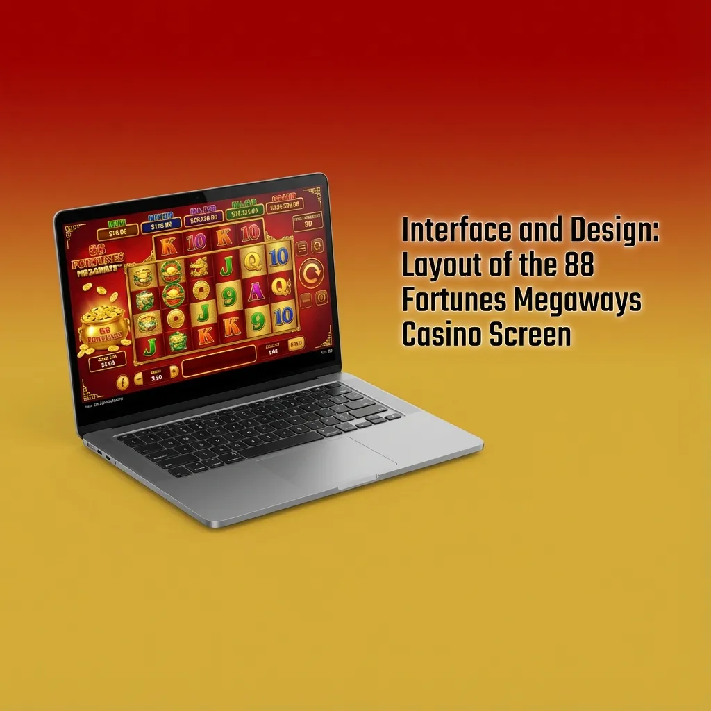 88 Fortunes Megaways red-and-gold slot interface with six changing reels, bottom control panel, and clear win and balance displays