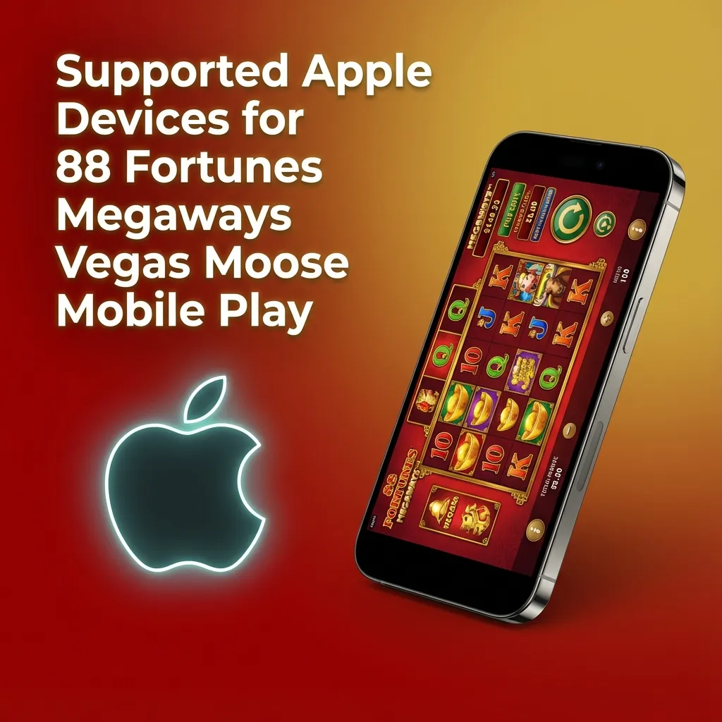Chart of supported Apple devices for 88 Fortunes Megaways Vegas Moose, showing iPhone and iPad models on iOS 12+